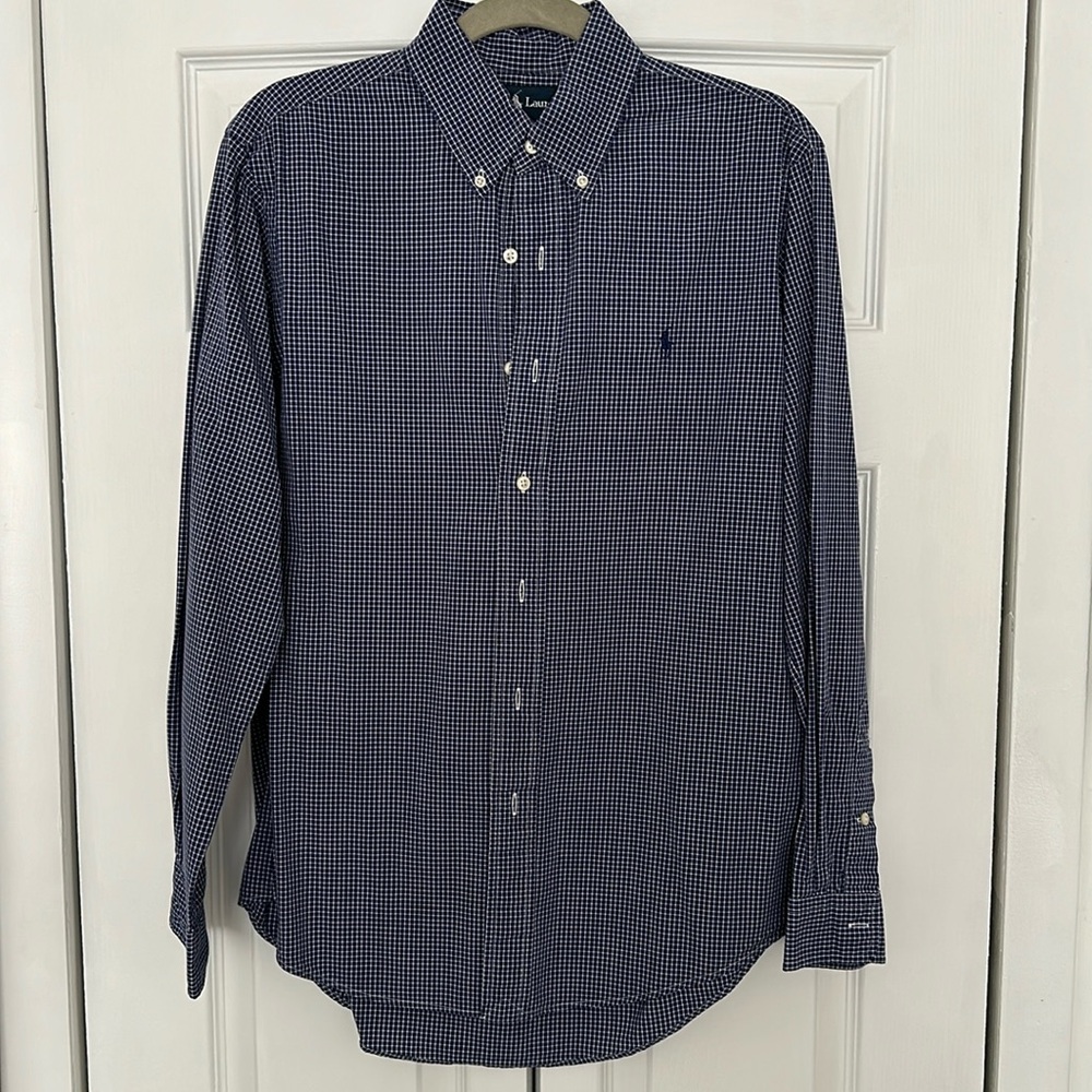 Ralph Lauren Navy Shirt. Custom Fit. Size M.